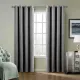 Set of 2 Velvet Curtain Panel in Nickel Grommet Unlined Drape Birkin