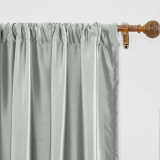 3 Inches Rod Pocket Soundproof Fuax Silk Window Curtain Panel with Blackout Lined LHZ