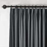CUSTOM Birkin Natural Grey Velvet Curtain Drapery With Lining For Traverse Rod Pole or Track