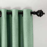 【Custom】Olive Luxury Textured Faux Linen Window Curtain, 11 Colors