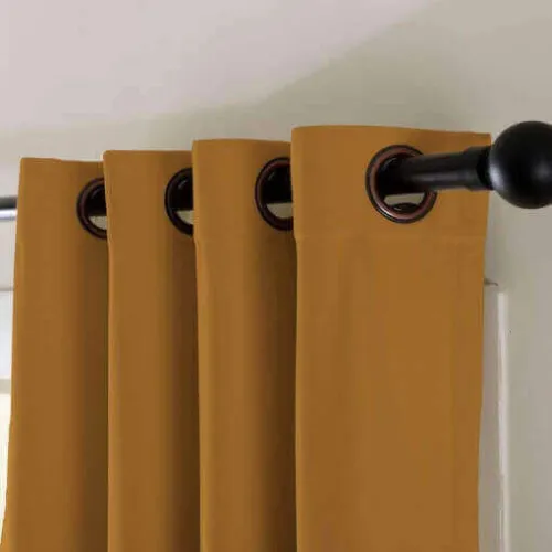 2 Toned Blackout Lined Pieced Patchwork Grommet Velvet Curtain BIRKIN