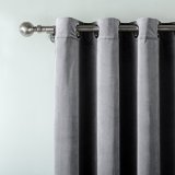 Nickel Grommet Velvet Curtain Drape Panel with Blackout Lined Birkin