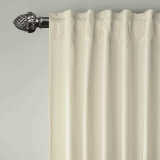 CUSTOM Birkin Beige Velvet Curtain Drapery With Lining For Traverse Rod Pole or Track