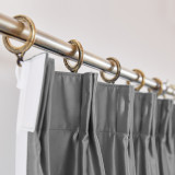Polyester Cotton Silky Drape with Blackout Lined Pinch Pleated Window Curtain Panel LHZ