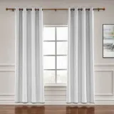 CUSTOM Liz Beige White Polyester Linen Window Curtain Drapery with Lined