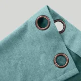 Antique Bronze Grommet Faux Linen Curtain Panel Olive