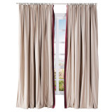 ADAH Velvet Curtain Drapery with Color Border Custom Sold Per Pair