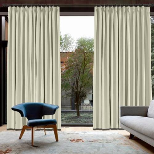 CUSTOM Capri Beige Blackout Curtains with Liner