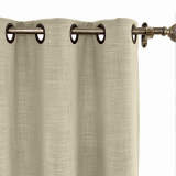 CUSTOM Liz Light Khaki Polyester Linen Curtain Drapery with Lined