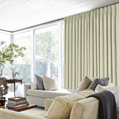 Polyester Cotton Drapery With Blackout Lining Pinch Pleat Curtain Kantee
