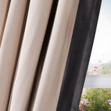 ADAH Velvet Curtain Drapery with Color Border Custom Sold Per Pair