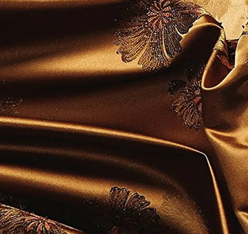 Heavy Weight Polyester Brown Flower Jacquard Curtain Drapery CLARA