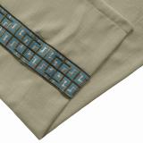 AMARA Polyester Linen Curtain Drapery With Decorative Trim Custom Sold Per Pair