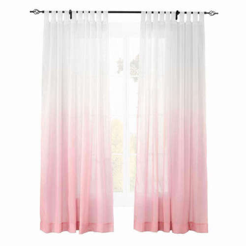 CUSTOM Hanna Pink Gradient Ombre Sheer Curtain Tulle Gradual Drapery