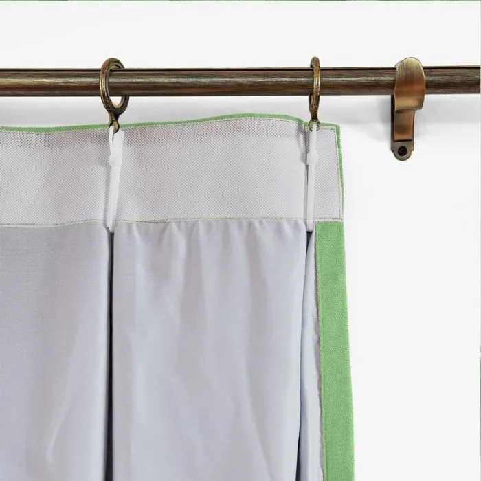 CUSTOM Kante Olive Polyester Cotton Drapery With Lining Curtains
