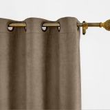 CUSTOM Kante Dark Brown Polyester Cotton Drapery With Lining Curtains