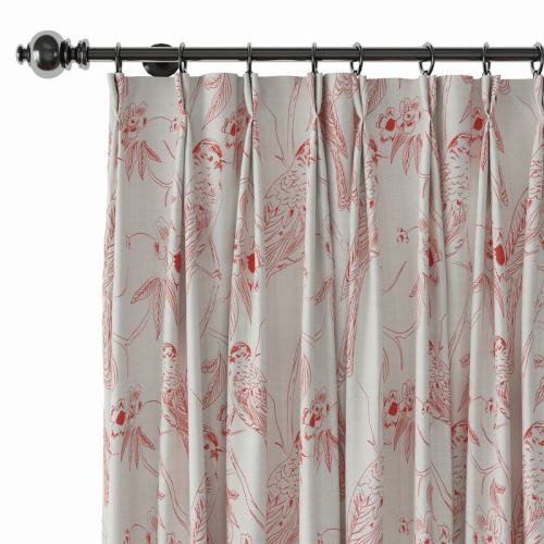 Aquarelle Print Polyester Linen Curtain Drapery with Privacy Blackout Thermal Lining BERT