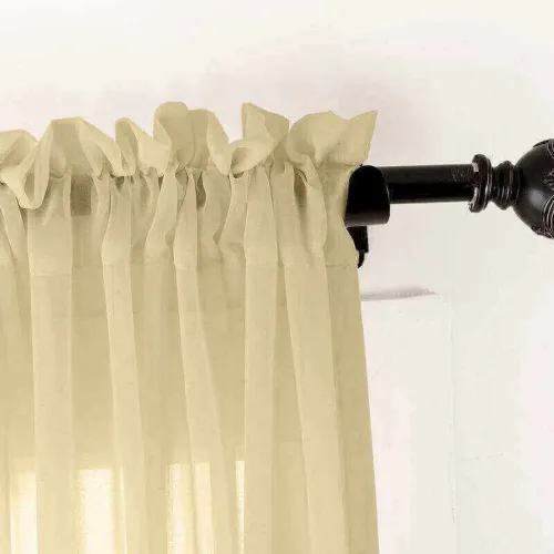 CUSTOM Scandina Taupe Indoor Outdoor Sheer Curtain Voile Drapery