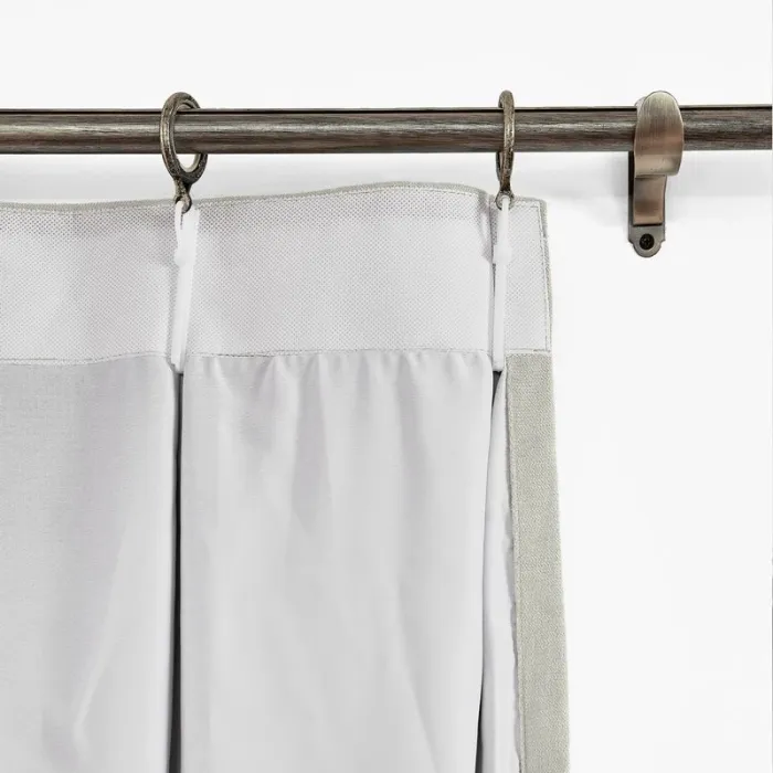 CUSTOM Kante Beige Gray Polyester Cotton Drapery With Lining Curtains