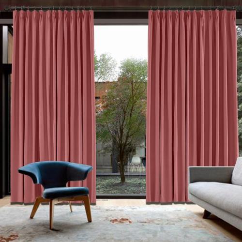 CUSTOM Capri Red Blackout Curtains with Liner
