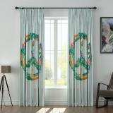 Geometric Print Polyester Linen Curtain Drapery with Privacy Blackout Thermal Lining AILSA