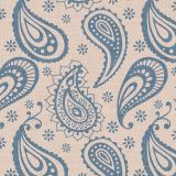 Paisley Polyester Linen Curtain Drapery with Privacy Blackout Thermal Lining AMBER