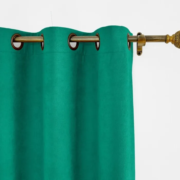 CUSTOM Kante Peacock Polyester Cotton Drapery With Lining Curtains