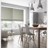 Stripe Polyester Roman Shade In Grey White