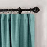 CUSTOM Olive Turquiose Luxury Textured Faux Linen Curtain