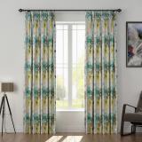 Floral Print Polyester Linen Curtain Drapery with Privacy Blackout Thermal Lining BRAD