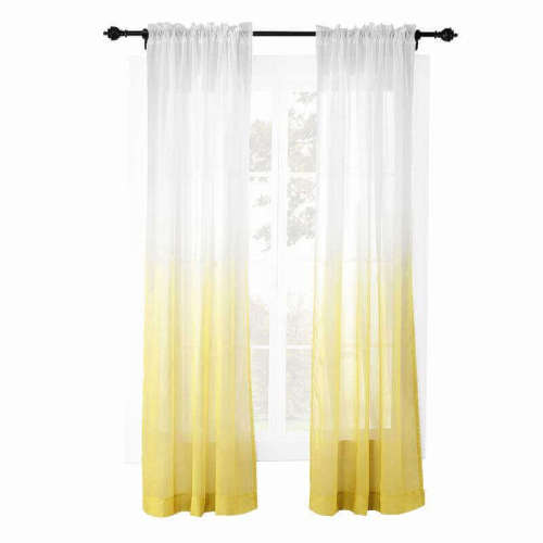 CUSTOM Hanna Yellow Gradient Ombre Sheer Curtain Tulle Gradual Drapery