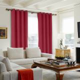 CUSTOM Kante Burgundy Polyester Cotton Drapery With Lining Curtains