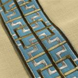 AMARA Polyester Linen Curtain Drapery With Decorative Trim Custom Sold Per Pair