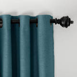 CUSTOM Olive Blue Luxury Textured Faux Linen Curtain