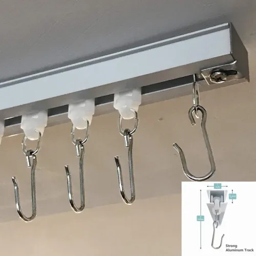 Ceiling Track Room Divider Flame Retardant Fireproof Curtain Kit for Any Space