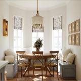 Print Cotton Linen Roman Shade In Brown