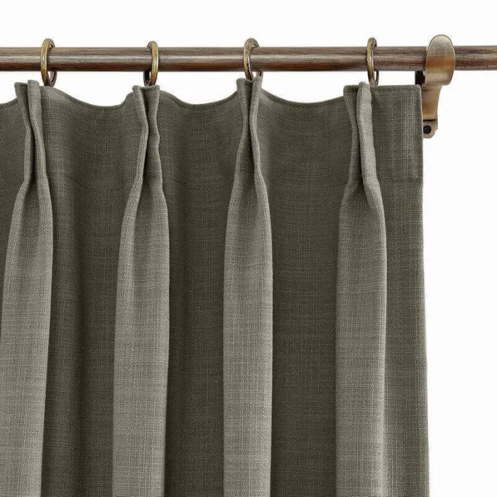 CUSTOM Liz Ebony Polyester Linen Curtain Drapery with Lined