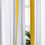 ADAH Velvet Curtain Drapery with Color Border Custom Sold Per Pair