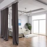 Hanging Rod Room Divider Flame Retardant Fireproof Curtain Kit for Any Space