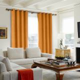 CUSTOM Kante Orange Polyester Cotton Drapery With Lining Curtains