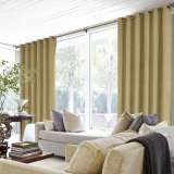 Antique Bronze Grommet Polyester Cotton Drapery With Blackout Lining Thermal Curtain Kantee