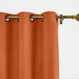 CUSTOM Kante Burnt Orange Polyester Cotton Drapery With Lining Curtains