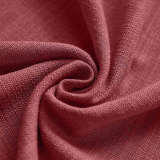 CUSTOM Liz Red Wine Polyester Linen Curtain Drapery with Lined