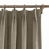 CUSTOM Liz Dim Gray Polyester Linen Curtain Drapery with Lined