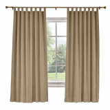CUSTOM Liz Rust Brown Polyester Linen Curtain Drapery with Lined
