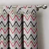 Chevon Zigzag Print Polyester Cotton Curtain ADA