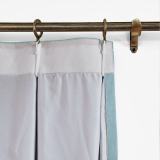 CUSTOM Kante Blue Gray Polyester Cotton Drapery With Lining Curtains