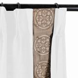 AMARA Polyester Linen Curtain Drapery With Decorative Trim Custom Sold Per Pair