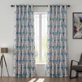 Nature Print Polyester Linen Curtain Drapery with Privacy Blackout Thermal Lining ALICE