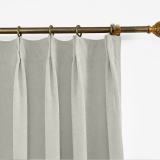 CUSTOM Kante Beige Gray Polyester Cotton Drapery With Lining Curtains